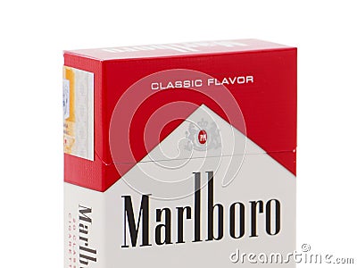 Pack of Marlboro Cigarettes, made by Philip Morris Editorial Stock Photo