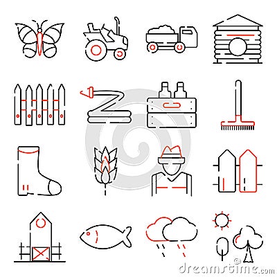 Pack of Nature Linear Icons Vector Illustration