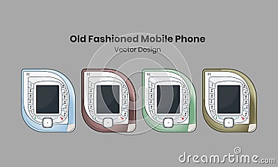 Pack of Old Fashioned Vector Mobile Phone - Illustration Design Art Vector Illustration