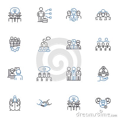 Pack line icons collection. Bundle, Container, Load, Stack, Satchel, Parcel, Kit vector and linear illustration. Box Vector Illustration