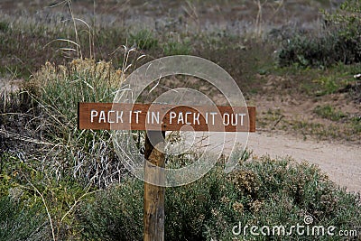 Pack it in, Pack it out! Stock Photo