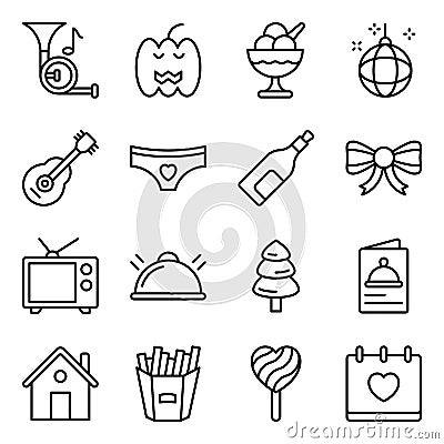 Pack of Party and Event Linear Icons Vector Illustration