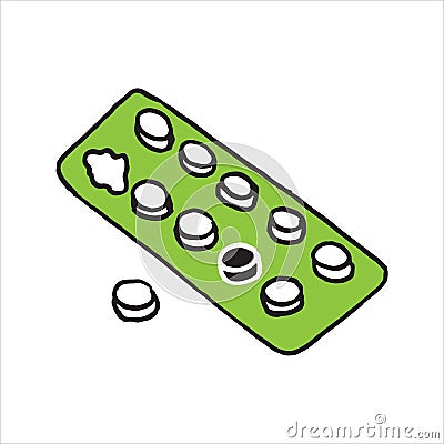Pack Pills vector sketch icon Vector Illustration