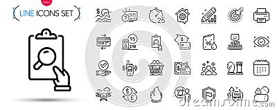 Pack of Printer, Credit card and Fake news line icons. Pictogram icon. Vector Stock Photo