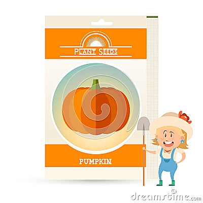 Pack of Pumpkin seeds Vector Illustration