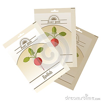 Pack of Radish seeds icon Vector Illustration