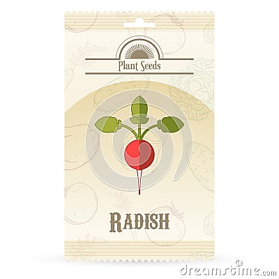 Pack of Radish seeds icon Vector Illustration