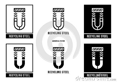 Pack recycling steel Vector Illustration