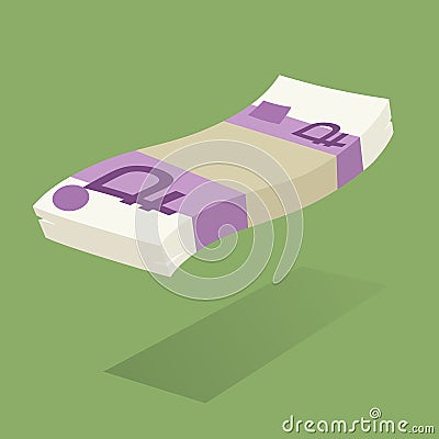 Pack of russian rubles Vector Illustration