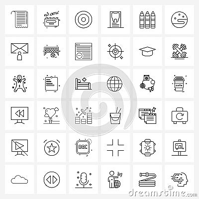 Pack of 36 Universal Line Icons for Web Applications write, edit, target, xray, tooth Vector Illustration