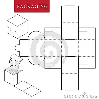 Package for bakery.Vector Illustration of Box. Vector Illustration