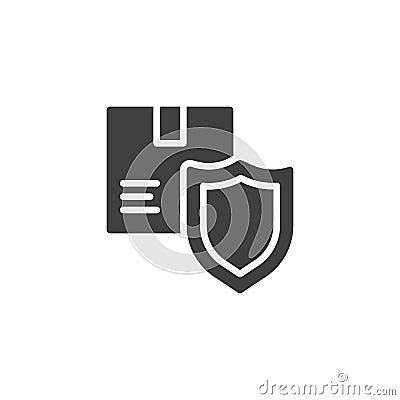 Package box with shield vector icon Vector Illustration