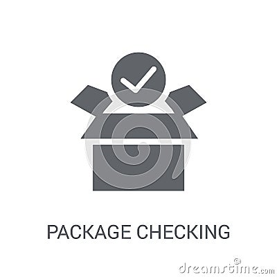 Package checking icon. Trendy Package checking logo concept on w Vector Illustration