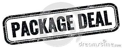 PACKAGE DEAL text on black grungy vintage stamp Stock Photo