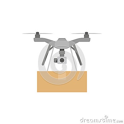 Package Delivery Drone Vector Illustration