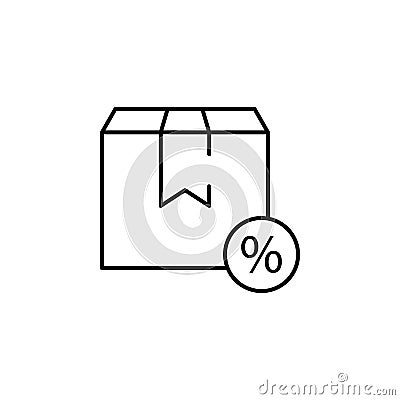 package discount icon. Element of cyber monday icon for mobile concept and web apps. Thin line package discount icon can be used Stock Photo