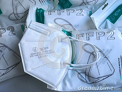 Package of FFP2 protection masks against Covid-19 Editorial Stock Photo