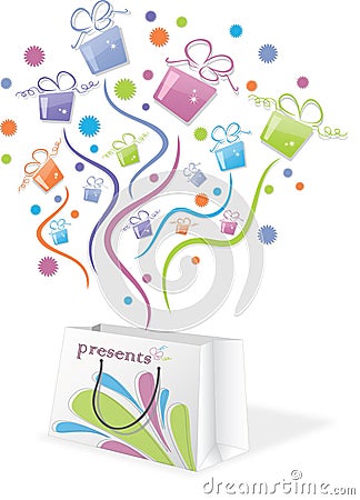 Package with gifts Vector Illustration