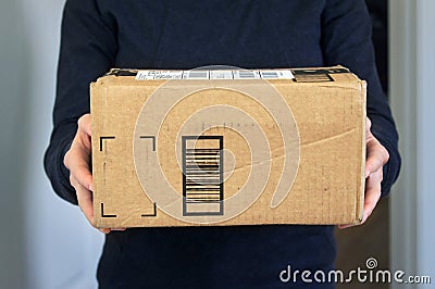 Package home delivery Stock Photo