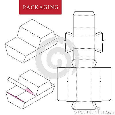 Package Template. Isolated White Retail Mock up Vector Illustration