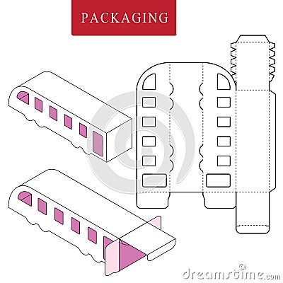 Package Template. Isolated White Retail Mock up Vector Illustration