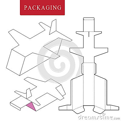 Package Template. Isolated White Retail Mock up Vector Illustration