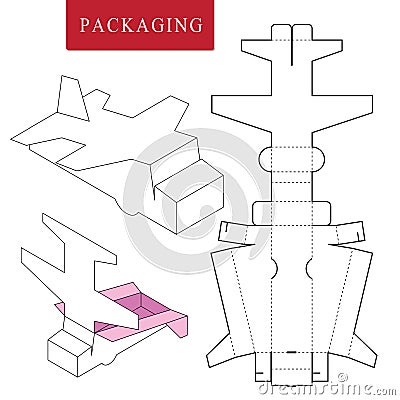 Package Template. Isolated White Retail Mock up Vector Illustration