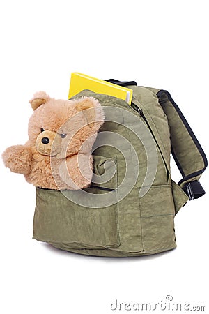 Packaged schoolbag Stock Photo