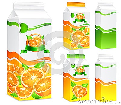Packages for orange juice Vector Illustration