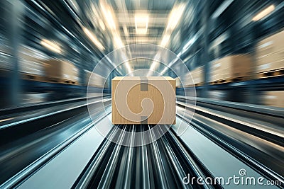 Packages whizzing across the country at high speeds via rail, making logistics fast and efficient. Stock Photo