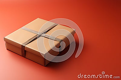 Packaging box and red background Stock Photo