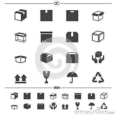 Packaging boxes icons Vector Illustration