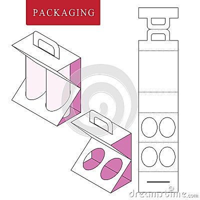 Packaging for can bottle.Isolated White Retail Mock up.Vector Illustration of Box. Vector Illustration