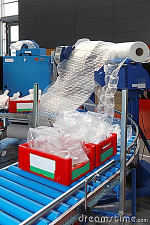 Packaging cushioning system Stock Photo