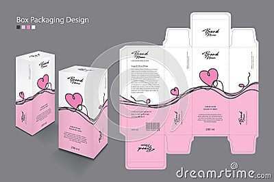 Packaging design for cosmetic, Supplement, spa, Beauty, food, Hair, Skin, lotion, medicine, cream. Box template Vector Illustration
