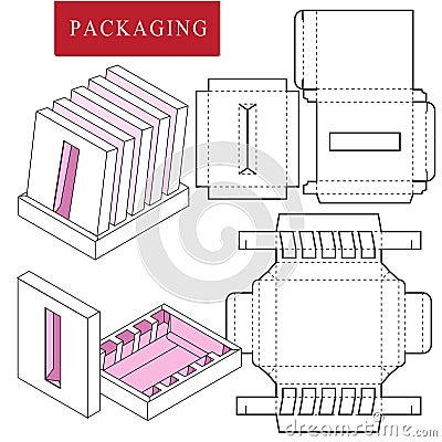 Packaging Design.Vector Illustration of Box. Vector Illustration