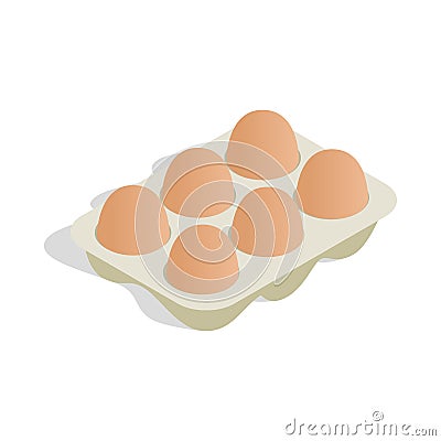 Packaging for eggs icon, isometric 3d style Vector Illustration