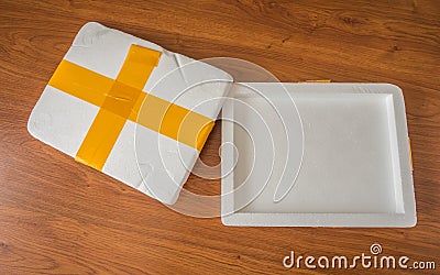 Packaging foam box . Stock Photo