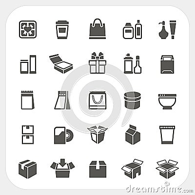 Packaging icons set Vector Illustration