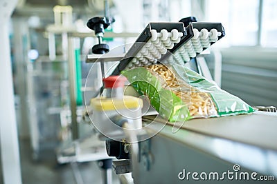 Packaging Line at Food Factory Stock Photo