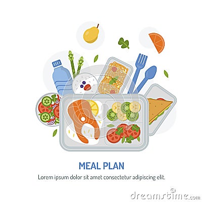 Meal plan concept Vector Illustration