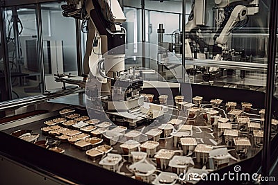 packaging robot sorting and packaging diverse assortment of products Stock Photo