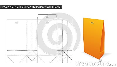 Packaging template paper gift bag Vector Illustration