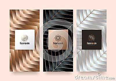 Vector set packaging templates nature luxury or premium products. Vector Illustration