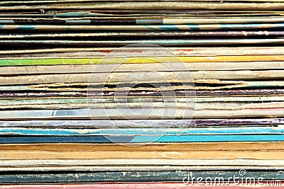 packaging of vinyl records Stock Photo