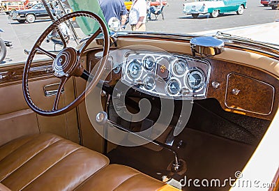 1934 Packard Automobile Interior Editorial Stock Photo