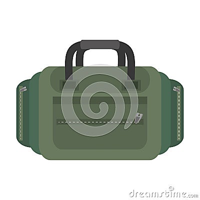 Packback travel bag tourist green Vector Illustration