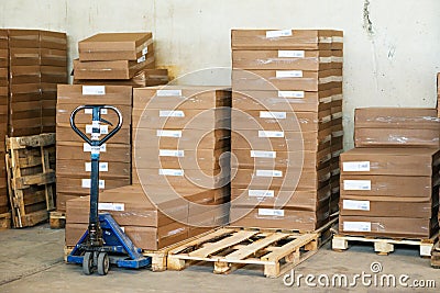 Packed brown boxes Stock Photo