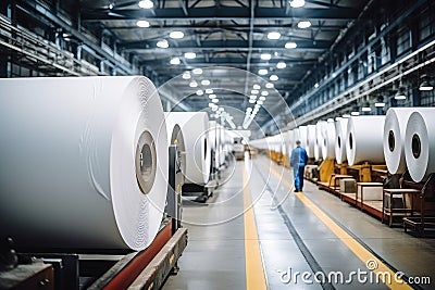 Packed rolls of steel sheet, Cold rolled steel coils Stock Photo