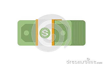 Packed usd paper currency stack isometric icon vector illustration pile banking dollar cash banknote Vector Illustration